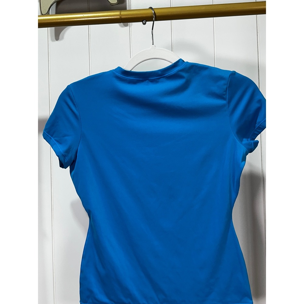 Pumiey Womens Short Sleeve Athletic Training Top Blue Crew Neck Shirt